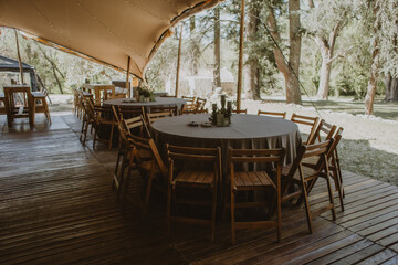 table and chairs in day wedding