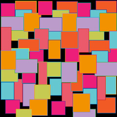 Fondo geométrico con rectángulos de colores variados.