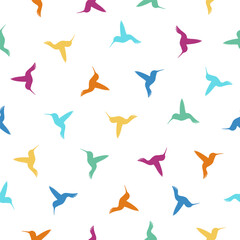 Seamless pattern of Hummingbird silhouettes