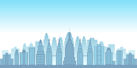 Building Background. City building. Skyscraper. Cityscape. Urban landscape. Metropolis City. Vector Illustration Isolated on White Background.