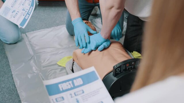 Adult CPR training and First Aid Instruction. First Aid Cardiopulmonary Resuscitation