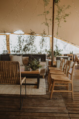 table and chairs in day wedding