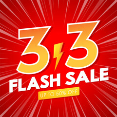 3-3 Sale Banner. World Biggest Shopping Festival Big Sale 3-3 Abstract Modern Banner Design Vector Editable Template.