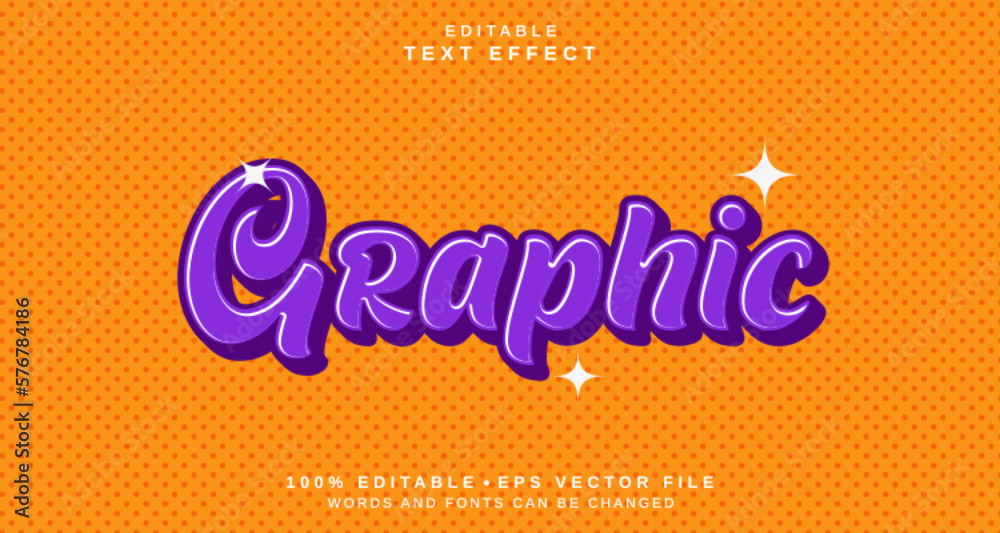 Fototapete editable text style effect - purple graphic text style theme.