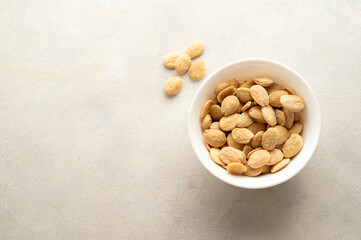 Healthy roasted Marcona salted Almonds in a bowl