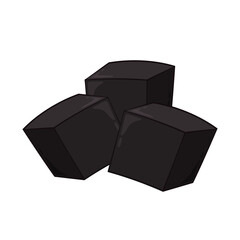 Grass jelly vector. Grass jelly isolated on white background. Vector illustration of sweet dessert concept. Pile of Grass jelly.