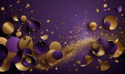  a purple background with gold confetti and a purple background with gold confetti and a purple background with gold confetti.  generative ai