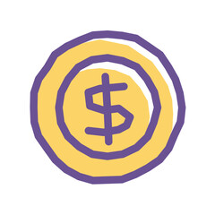 Obraz premium Colorful Basic UI Coin Icons for Graphic Elements