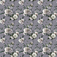 Seamless and flowers pattern.Silk scarf design, fashion textile.	