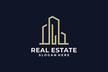 Monogram construction real estate modern logo design