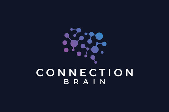 Connection brain technology icon logo design