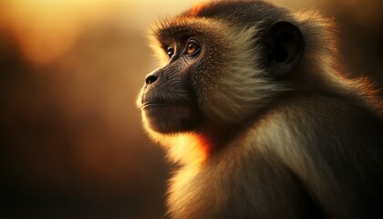 Obraz premium Monkey bathed in light