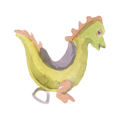 Carousels rides swings children's cars ferris wheel horses watercolor illustration hand drawn set big on white background