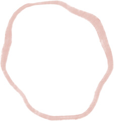 Abstract boho element, minimalistic pastel clipart, pink ring