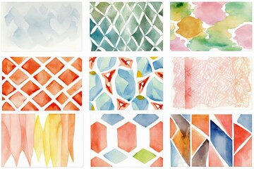 About Watercolor patterns, Isolated on white background.