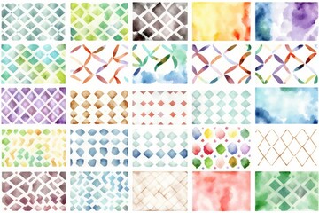 About Watercolor patterns Isolated on white background.