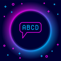 Glowing neon line Alphabet icon isolated on black background. Colorful outline concept. Vector