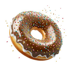 Doughnut Design Elements: A Transparent Background Graphic Design Masterpiece with Alpha Channel for Seamless Integration in Web Design, Digital Art, and PNG Format generative AI