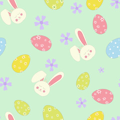 easter seamless pattern with rabbits