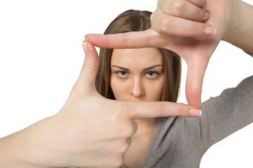 young woman framing