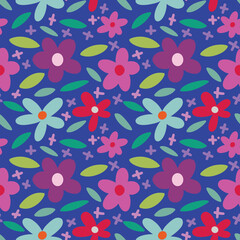seamless pattern with colofrful flowers
