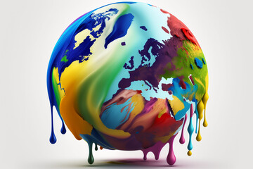 World environment and earth day concept with colorful globe and eco friendly enviroment