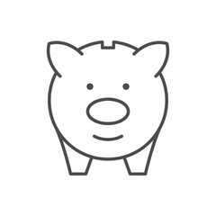 Piggy bank line outline icon