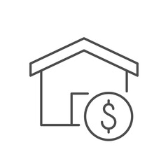 House expenses line outline icon
