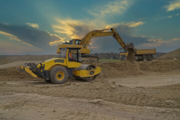 Obraz premium Start of construction work on the A143 in Sachsen-Anhalt