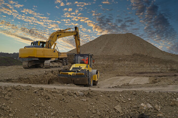 Obraz premium Start of construction work on the A143 in Sachsen-Anhalt