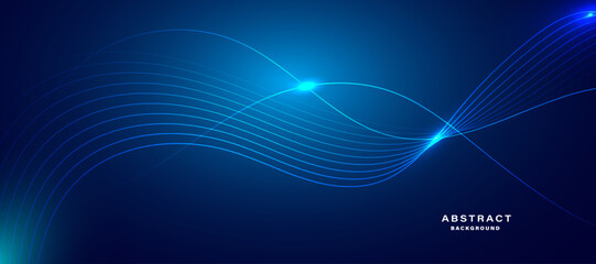 	
Abstract blue background with flowing lines. Dynamic waves. vector illustration.	
