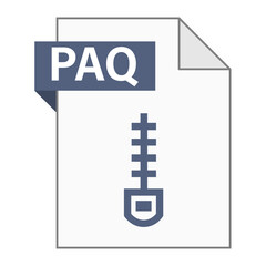 Modern flat design of PAQ archive file icon for web