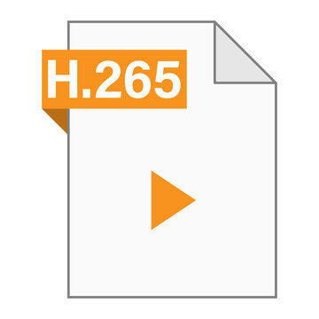 Modern flat design of H.265 file icon for web