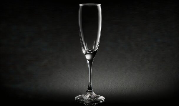  a tall glass of wine on a black background with a reflection of the wine glass in the glass and the reflection of the wine glass in the glass.  generative ai