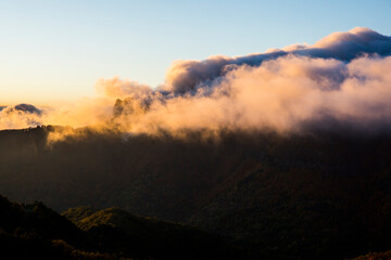 Autumn sunrise in Puigsacalm peak, La Garrotxa, Spain