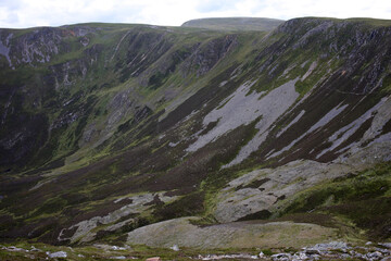 The cairnwell munros - Glenshee ski centre on the A93 - Braemar - The cairngorms - Aberdeenshire - Scotland - UK