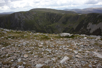 The cairnwell munros - Glenshee ski centre on the A93 - Braemar - The cairngorms - Aberdeenshire - Scotland - UK