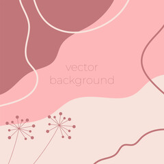 abstract background with stylized dandelion and curved lines