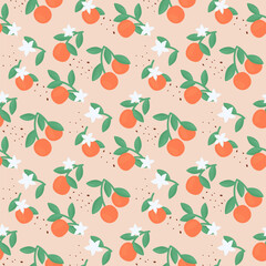 seamless pattern with doodle oranges 
