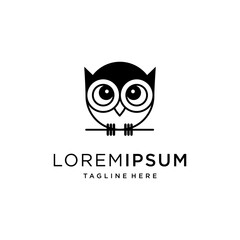 owl silhouette creative simple logo design template, vector eps 10