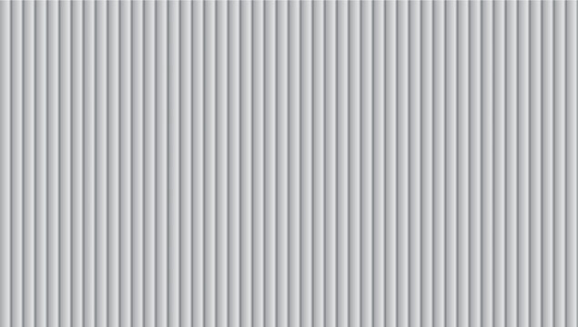 White abstract background. Grey Vertical Lines repeated light grey stripes. Light Grey Vertical Stripes Pattern 3d effect