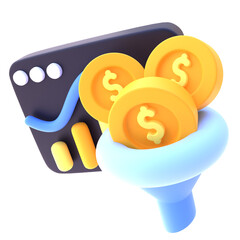 Filter in 3d render for graphic asset web presentation or other 