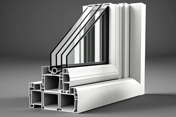 Cutaway View of UPVC Window Frame Showcasing Internal Structure and Design