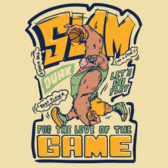 vector basketball player gorilla illustration.slam dunk vector. jump © basws