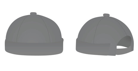 Grey brim cap. vector illustration