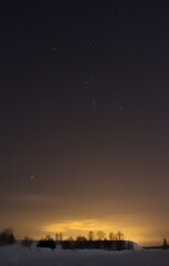 Night sky with Orion constellation