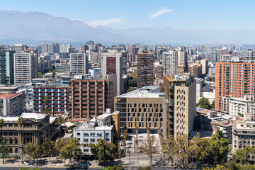 Santiago, Chile urban skyline and cityscape