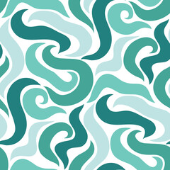 Seamless pattern with abstract wavy shapes