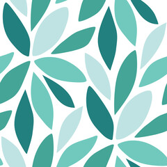 Abstract floral seameless pattern with green leaves