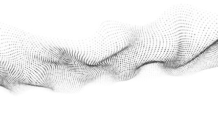 Abstract white background of moving dots. Vector 3d illustration.